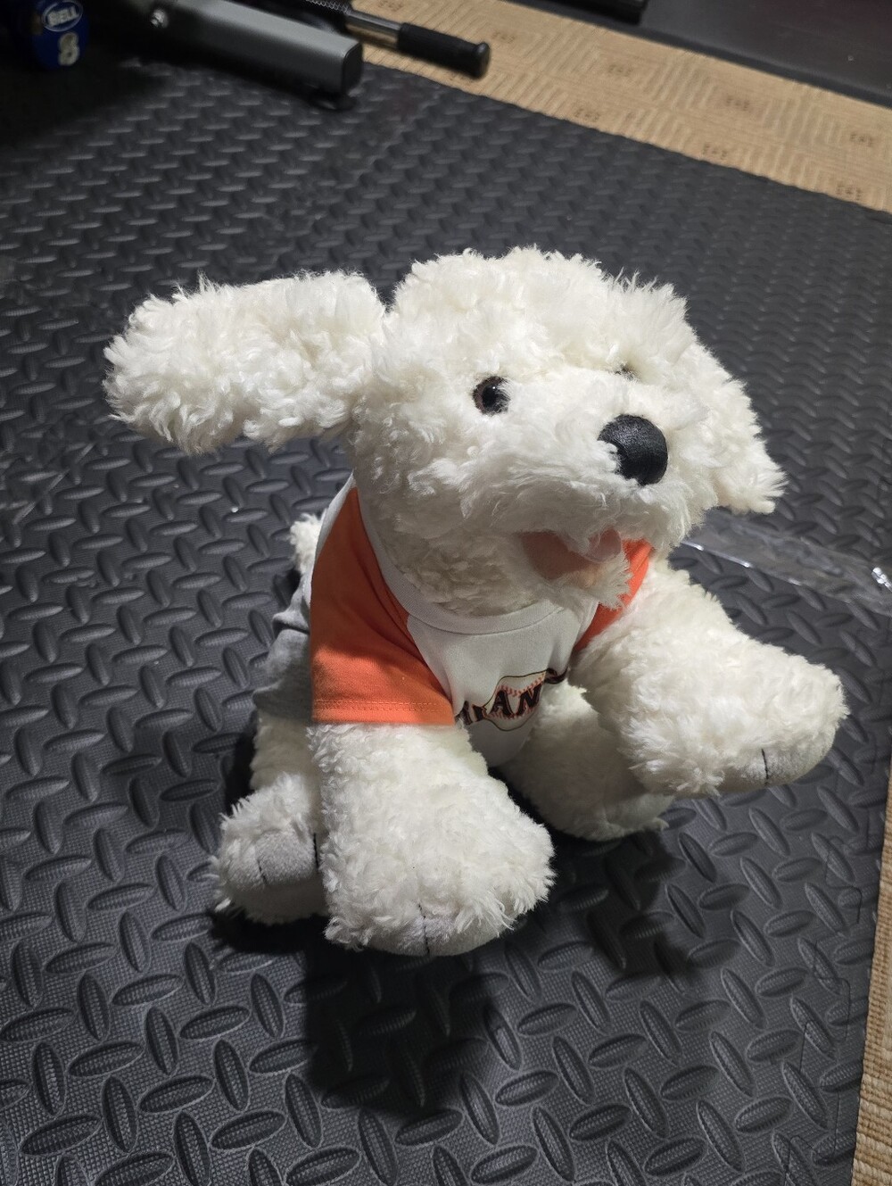 Build-A-Bear White Plush Dog with Giants Shirt